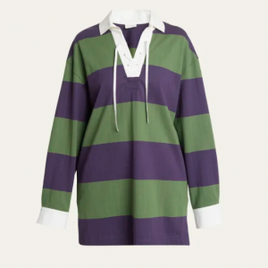 DRIES VAN NOTEN Chu Oversize Striped Polo Shirt