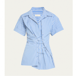 DRIES VAN NOTEN Click Stripe Lace-Up Shirt