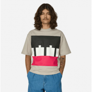 The Trilogy Tapes Block T-Shirt Grey / White / Red