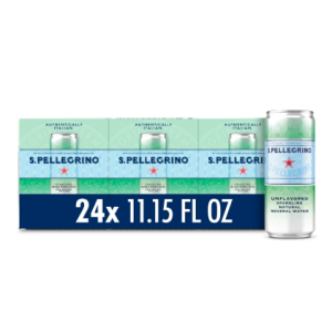 S.Pellegrino Sparkling Natural Mineral Water, 11.15 Fl Oz Cans, Pack of 24 @ Amazon