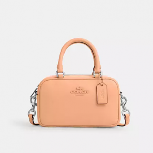 Coach Outlet官網 Coach 純色手提斜挎包4折熱賣 兩色可選 