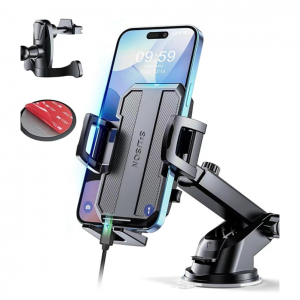 Upgraded 3-in-1 Car Phone Holder Mount [Powerful Suction] for $4.49 @Amazon