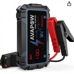 Amazon - AVAPOW 1500A 应急电源启动器 内置12V USB充电口，现价$28.79(原价$47.99)