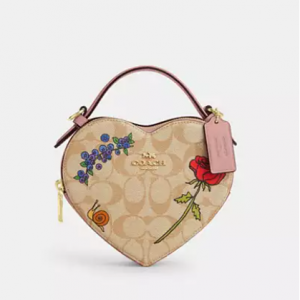 Coach X Observed By Us Heart Crossbody In Signature Canvas With Print