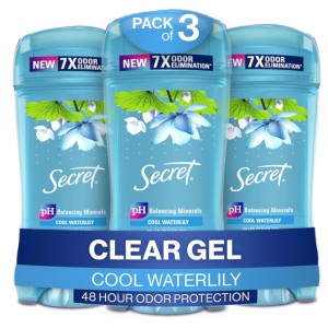 Secret Fresh Clear Gel Antiperspirant and Deodorant for Women, 2.6oz (Pack of 3) @ Amazon