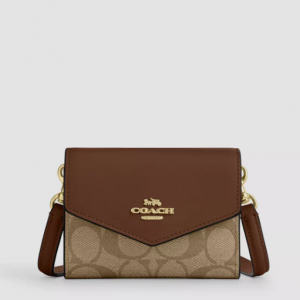 COACH OUTLET Mini Envelope Wallet With Strap In Signature Canvas