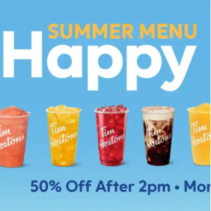 50% Off Select Beverages @ Tim Hortons 