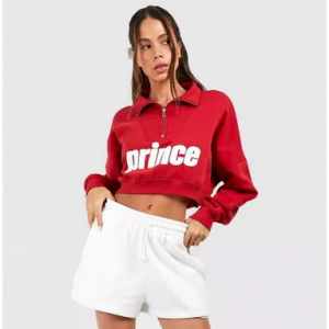 78% Off Prince Half Zip Oversized Sweatshirt @ Boohoo AU