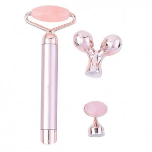 Beautech - 3-in-1 Electric Vibrating Rose Quartz Massage Roller (1xAA Not Included) @ Ideal World