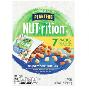 PLANTERS NUT-rition Wholesome Nut Mix, 7.5 oz Box (Contains 7 Individual Pouches)  @ Amazon