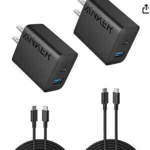 Anker iPhone 15 Charger, 2-Pack 20W Dual Port USB Fast Wall Charger for $12.99 @Amazon