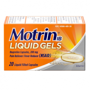 Motrin IB Liquid Gels, Ibuprofen 200 mg, 20 Ct @ Amazon