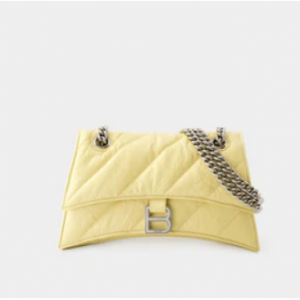 50% Off Balenciaga Crush Chain S Crossbody - Balenciaga - Leather - Yellow @ MONNIER PARIS