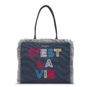 41% Off Margot Fringe Zip Canvas Tote @ Karl Lagerfeld Paris