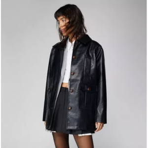 79% Off Premium Button Front Faux Leather Jacket @ Nasty Gal 