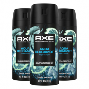 AXE Fine Fragrance Collection Premium Deodorant Body Spray for Men Aqua Bergamot 3 Count @ Amazon