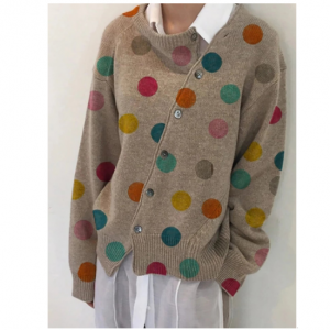 70% Off Acrylic Casual Polka Dots Sweater @ Just Fashion Now