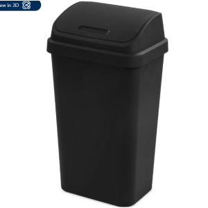 $20.95 off Sterilite 13 Gallon Trash Can, Plastic Swing Top Kitchen Trash Can, Black @Walmart