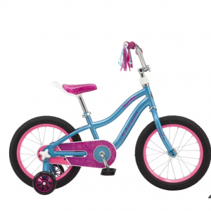 Walmart -  Schwinn Hopscotch Quick Build 16 英寸女童自行车，青色，直降$130.99 