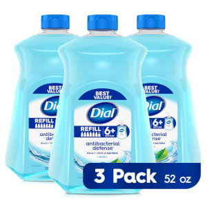 Dial Antibacterial Liquid Hand Soap Refill, Spring Water, 52 Fluid oz (Pack of 3) @ Amazon