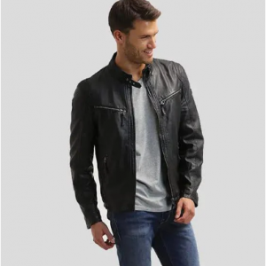 38% Off Jose Black Leather Racer Jacket @ NYC Leather Jacket