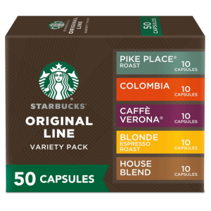 Starbucks by Nespresso 咖啡膠囊5口味綜合套裝 50顆 @ Amazon