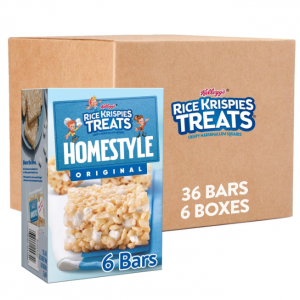 Rice Krispies Treats Homestyle Marshmallow Snack Bars, Original (6 Boxes, 36 Bars) @ Amazon