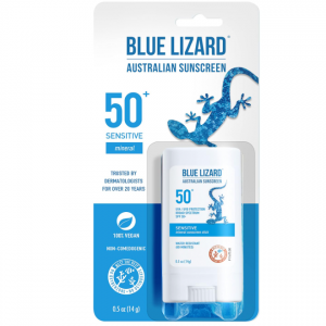 BLUE LIZARD Sensitive Mineral Sunscreen Stick with Zinc Oxide, SPF 50+ @ Amazon