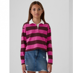 Kids Cropped Rugby Polo Shirt