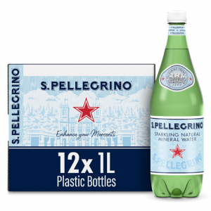 S.Pellegrino Sparkling Natural Mineral Water, 33.8 fl oz. Plastic Bottles (Pack of 12) @ Amazon