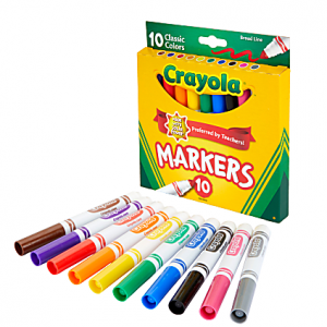 Crayola® Broad Line Markers, Assorted Classic Colors, Box Of 10