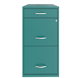 Realspace® SOHO Organizer 18"D Vertical 3-Drawer File Cabinet, Teal