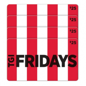 TGI Friday's $25 電子禮卡 4張 (價值$100) @ Costco