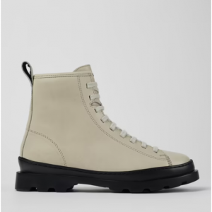 30% Off Brutus Gray Leather Lace-up Boots For Women @ Camper UK 