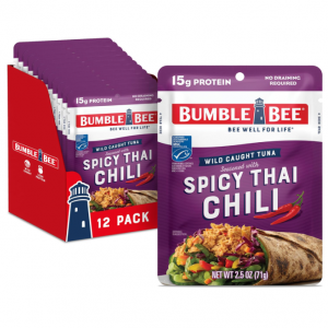 Bumble Bee Spicy Thai Chili Seasoned Tuna, 2.5 oz Pouches (Pack of 12) @ Amazon