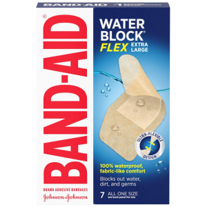 Band-Aid Brand Water Block Flex 100% Waterproof Adhesive Bandages, Extra Large, 7 ct @ Amazon