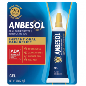 Anbesol Gel Maximum Strength - Instant Oral Pain Relief for Toothaches, 0.33 oz @ Amazon