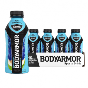 BODYARMOR Sports Drink Sports Beverage, Blue Raspberry, 16 Fl Oz (Pack of 12) @ Amazon