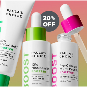 20% Off Boosters + Moisturizers @ Paula's Choice Skincare