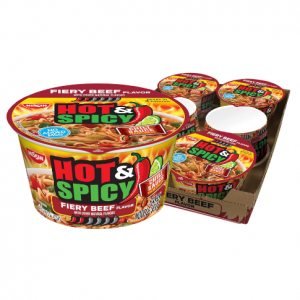 Nissin Hot & Spicy Ramen Noodle Soup, Fiery Beef, 3.28 Ounce (Pack of 6) @ Amazon