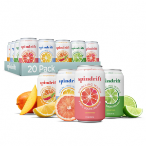 Spindrift Sparkling Water, 4 Flavor Variety Pack, 12 Fl Oz Cans, Pack of 20 @ Amazon