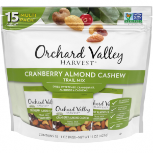 Orchard Valley Harvest Cranberry Almond Cashew Trail Mix, 1 Ounce Bags (Pack of 15) @ Amazon