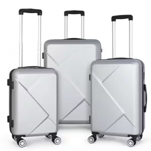 HIKOLAYAE Marathon Lakeside Nested Hardside Luggage Set in Bright Silver, 3 Piece @ Home Depot