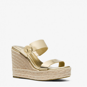 Michael Kors Lucinda Metallic Leather Wedge Sandal