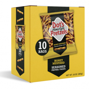 Dot's Pretzels Honey Mustard Seasoned Pretzel Twists, 1oz Grocery Sized Bag (10 Count) @ Amazon