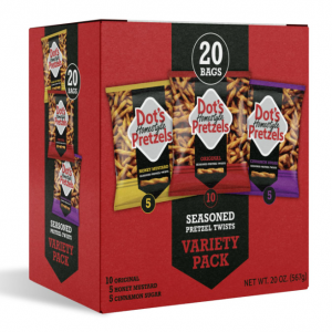 Dot's Pretzels Variety Pack, Original, Honey Mustard, 1oz Grocery Sized Bags (20 Count) @ Amazon