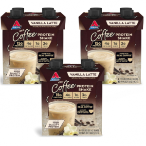 Atkins Iced Coffee Vanilla Latte Protein Shake, 11 Fl Oz, Pack of 12 @ Amazon