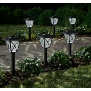 Hampton Bay 10 Lumens Black LED Outdoor Solar Path Light (6-Pack) @ Home Depot