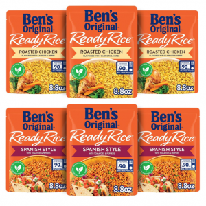 BEN'S ORIGINAL Ready Rice Roasted Chicken and Spanish Style Flavored, 8.8 OZ (Pack of 6) @ Amazon