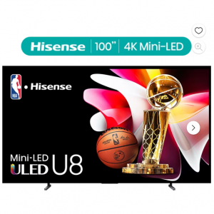 Walmart - Hisense 100" U8係列 Mini-LED ULED 4K UHD 智能電視，Google係統 (100U8K) ，直降$1501 